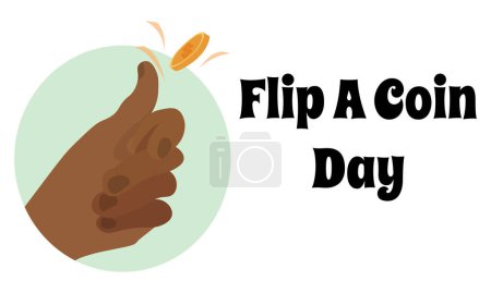 Illustration for Flip A Coin Day, Idea for postrea, banner, flyer or postcard for the holiday date vector illustration - Royalty Free Image