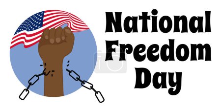 Illustration for National Freedom Day, simple horizontal banner vector illustration on an important topic - Royalty Free Image