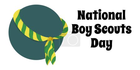 Téléchargez les illustrations : Journée nationale des scouts, simple affiche horizontale de vacances ou dessin d'illustration vectoriel de bannière - en licence libre de droit