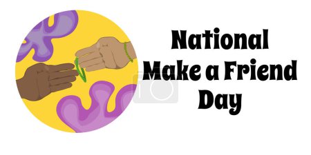 Ilustración de Día Nacional de Hacer un Amigo, simple cartel de vacaciones horizontal o diseño de ilustración de vector de banner - Imagen libre de derechos