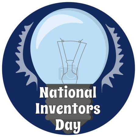 Illustration for National Inventors Day, simple square holiday poster or banner vector illustration design - Royalty Free Image