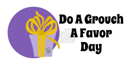 Hacer un Grouch Un día de favores, simple cartel de vacaciones horizontal o diseño de ilustración de vector de banner