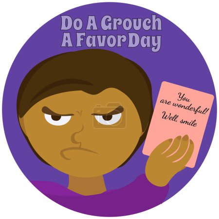 Illustration for Do A Grouch A Favor Day, simple holiday poster or banner vector illustration design - Royalty Free Image