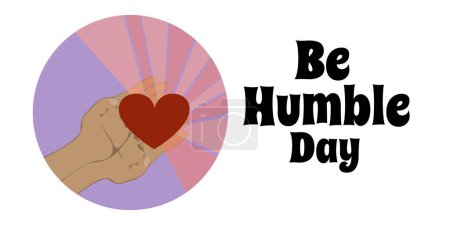 Illustration for Be Humble Day, simple horizontal holiday poster or banner vector illustration design - Royalty Free Image