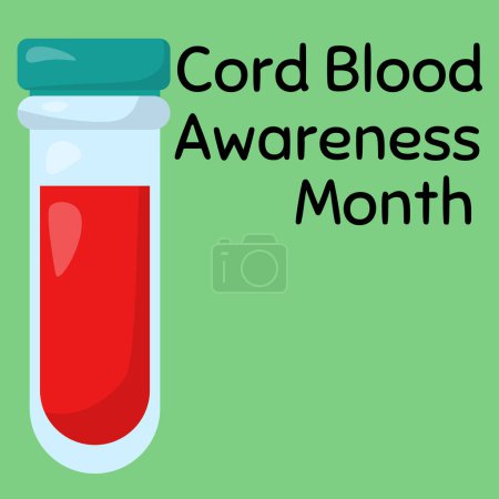 Cord Blood Awareness Month, Einfaches quadratisches Banner oder Poster auf einer medizinischen Themenvektorillustration