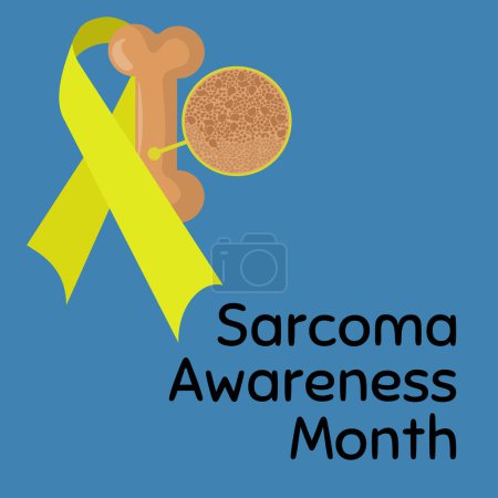 Mois de sensibilisation au sarcome, simple bannière carrée ou affiche sur une illustration vectorielle de thème médical