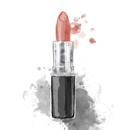 Photo for Lipstick. Watercolor illustration on a white background. The object of cosmetic advertisement - Royalty Free Image