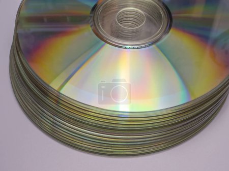 Photo for Stack of compact disc's. Macro photography. - Royalty Free Image
