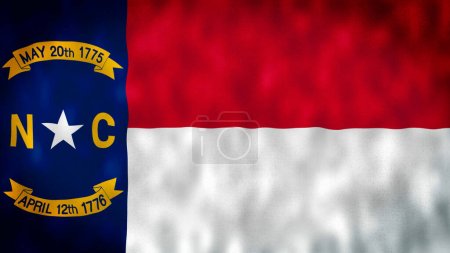 Foto de La bandera del Estado de Carolina del Norte. Bandera del Estado de Carolina del NorteBandera del Estado de Estados Unidos. ilustración. - Imagen libre de derechos
