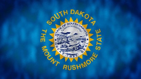 The flag of the State of South Dakota. South Dakota state flag. United States of America news and politics illustration. 4k.