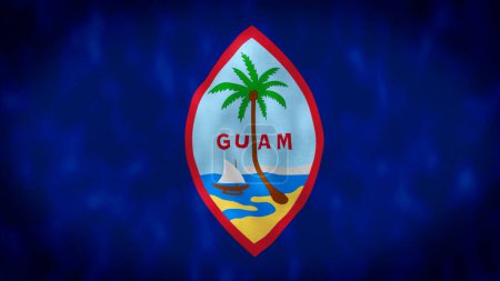 Bandera de Guam está agitando la animación 3D. Goma del este ondeando en el viento. Bandera nacional de guam. bandera animación de bucle sin costuras. 4K.