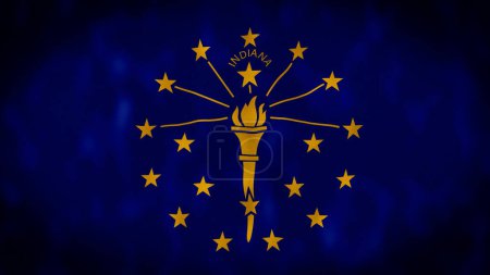 Téléchargez les photos : Le drapeau de l'État de l'Indiana. Drapeau de l'État de l'Indiana États-Unis agitant le vent. illustration de drapeau. 4K. - en image libre de droit