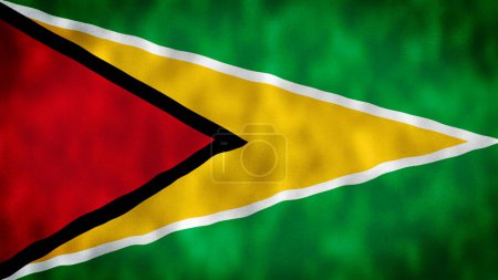 Foto de Georgetown, Guyana. Bandera nacional de Guyana. Bandera 2D Guyana ondeando. - Imagen libre de derechos