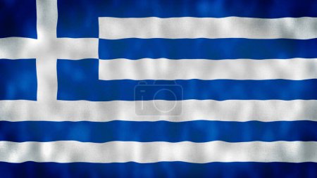 Photo for Greek flag waving in wind 4k. Realistic Greek Flag background. Greece Flag Closeup 4k. Greece EU European country flags 4k. Athens, Greece. - Royalty Free Image
