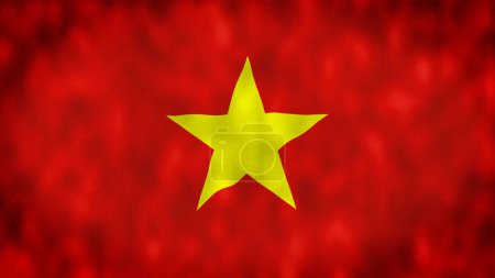 Photo for Vietnam flag blowing in the wind. illustration. 4K. Flag of Vietnam illustration. - Royalty Free Image