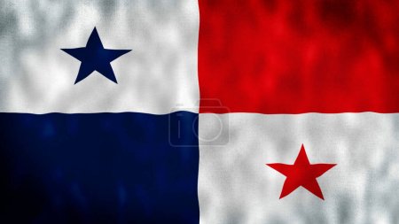 Le drapeau du Panama. Drapeau national panaméen 3d agitant. Signe du Panama. Drapeau panaméen 4k Contexte. 