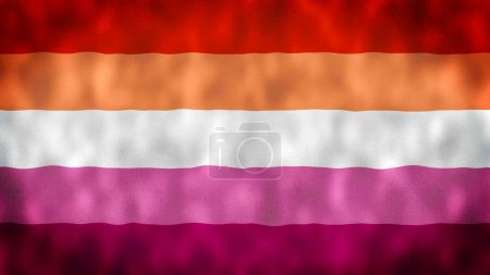 Photo for Five-stripes variant of orange-pink flag illustration. Pride flag illustration. - Royalty Free Image