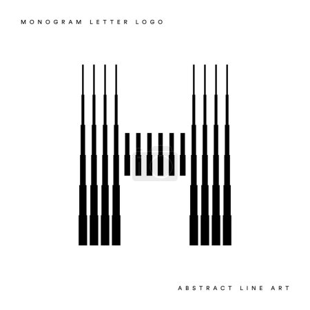 Ilustración de Monograma logotipo letra h líneas abstracto arte moderno vector ilustración - Imagen libre de derechos