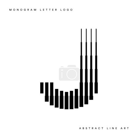 Ilustración de Monograma logotipo letra j líneas abstracto arte moderno vector ilustración - Imagen libre de derechos