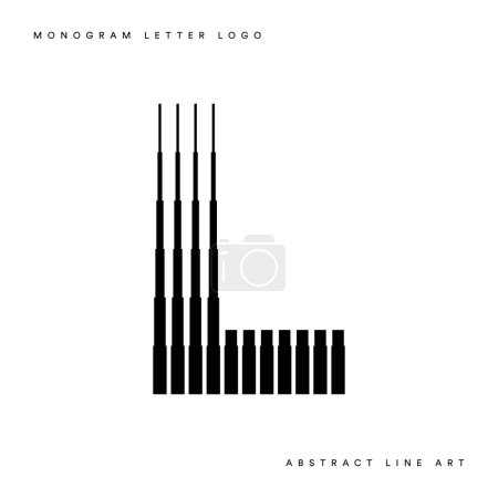 Ilustración de Monograma logotipo letra l líneas abstracto arte moderno vector ilustración - Imagen libre de derechos