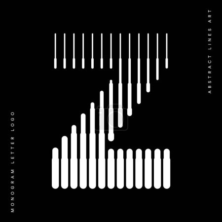 Ilustración de Monograma logotipo letra z líneas abstracto arte moderno vector ilustración - Imagen libre de derechos