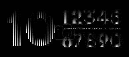 Illustration for Alphabet Number Abstract Line Art Modern Typography Typeface Vector Illustration - Royalty Free Image
