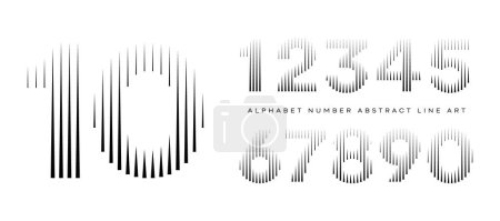 Ilustración de Número del alfabeto Línea abstracta Arte Tipografía moderna Tipografía Ilustración vectorial - Imagen libre de derechos