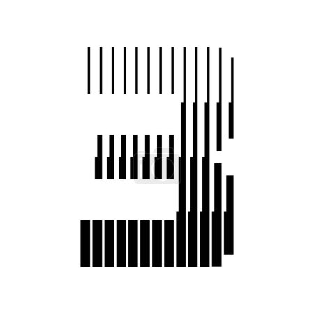 Ilustración de Icono del logotipo de 3 líneas de número Ilustración - Imagen libre de derechos
