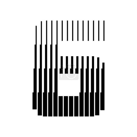 Ilustración de 6 líneas numéricas Icono del logotipo Ilustración - Imagen libre de derechos