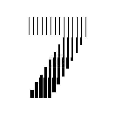 Ilustración de Icono del logotipo de 7 líneas numéricas Ilustración - Imagen libre de derechos
