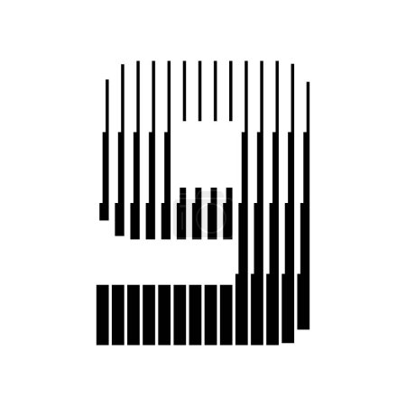 Ilustración de Icono de logotipo de 9 líneas de número Ilustración - Imagen libre de derechos