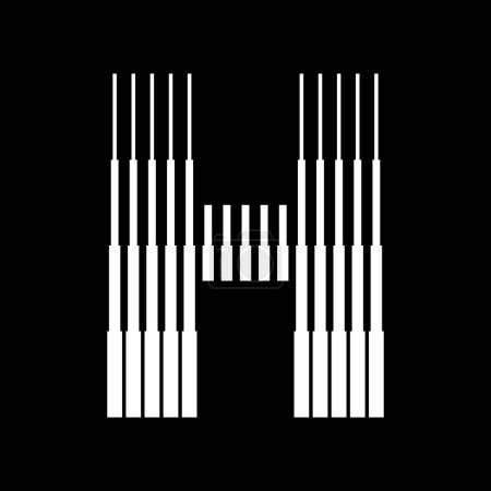 Ilustración de H Letra Líneas Logo Icono Ilustración - Imagen libre de derechos