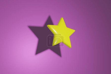 Foto de Etiqueta engomada de papel amarillo con forma de estrella aislada sobre fondo blanco. - Imagen libre de derechos