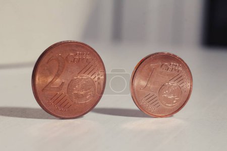 Photo for Close up of 1 cent and 2 cents coins . - Royalty Free Image