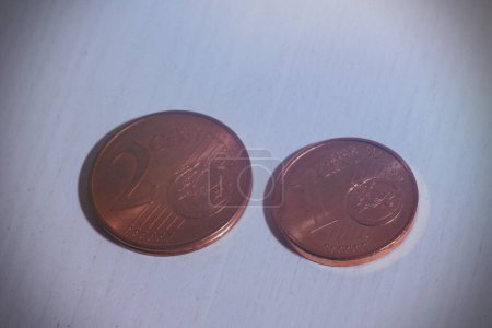 Photo for Close up of 1 cent and 2 cents coins . - Royalty Free Image