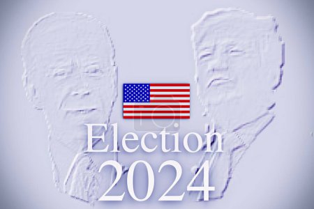 Photo for August 25th 2023, Florence, Italy, Illustration of Joe Biden in front of Donald Trump. US presidential election illustration 2024 - Royalty Free Image