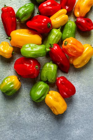 Photo for Habanero pepper, color mix, raw, vegetable, top view, no people, - Royalty Free Image
