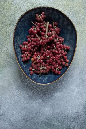 Photo for Shtoshi berry, Shepherd's pie, a hybrid of sea buckthorn and barberry, top view, no people, - Royalty Free Image