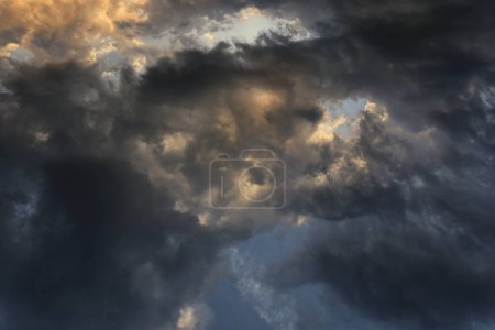 Photo for Dramatic sky and clouds background with dramatic dark clouds. - Royalty Free Image