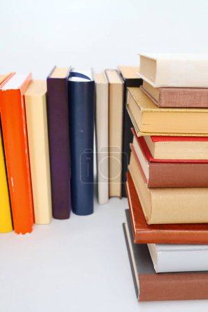 Photo for Many colorful books in a row - Royalty Free Image