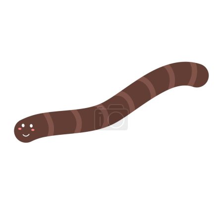 Ilustración de Carácter de un gusano marrón largo - Imagen libre de derechos