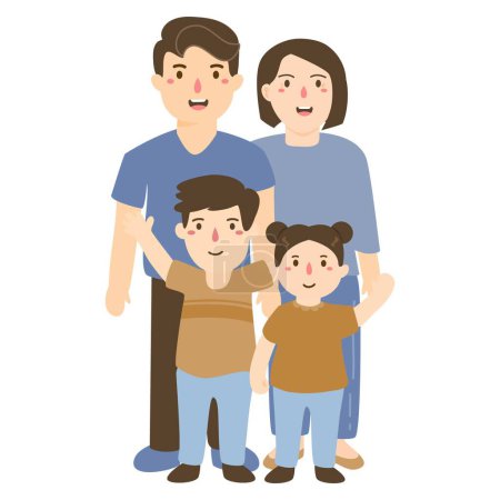 schöne Illustration des glücklichen Zusammenseins der Familie
