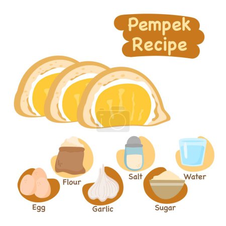 concepto de receta de ilustración pempek