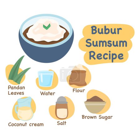 Illustration for Bubur sumsum illustration recipe concept - Royalty Free Image