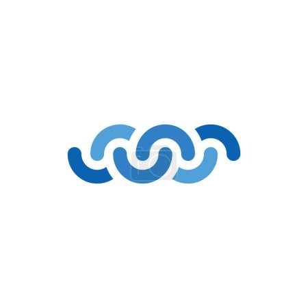 Téléchargez les illustrations : Bleu chaîne lien connexion logo icône symbole conception - en licence libre de droit