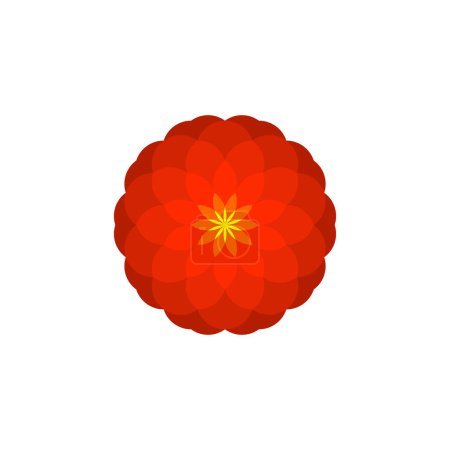 Illustration for Red marigold flower vector logo illustration - Royalty Free Image
