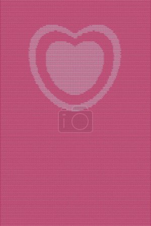 Téléchargez les illustrations : Fond tricoté coeur rose. Illustration vectorielle d'amour chaud - en licence libre de droit
