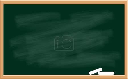 School chalk green board with chalk. Vector illustration