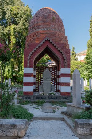 Photo for Muslim grave of bosnia poet Osman Djikic, cyrillic letters - Royalty Free Image