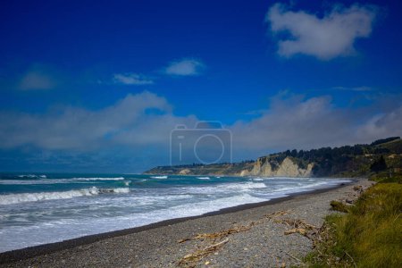 Photo for Waves at Gore Bay, Canterbury, New Zealand. Shot on a windy spring day - Royalty Free Image